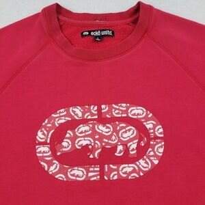 Ecko Unltd Rhino Crewneck Sweatshirt Mens Large‎ L Red Cotton Poly Blend ***READ